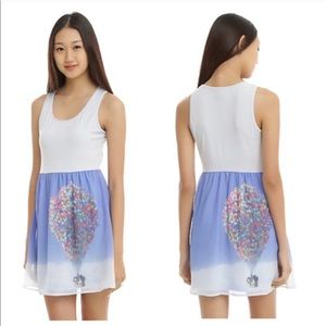 Pixar Up Disney Balloon House Dress XS Blue Flowy NWT